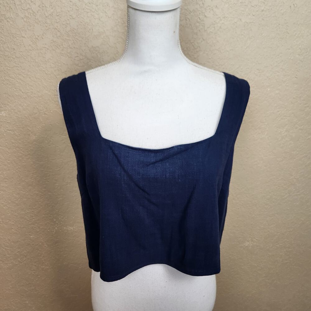 Lucyparis Dark Blue Cropped Tank Large NWT (7451)